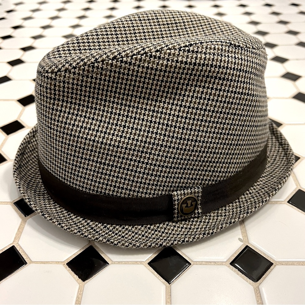 NWOT Goorin Bros Brown and Black Houndstooth Fedora